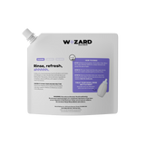 The back of the Wizard Wellness nasal rinse pouch with text on a white background