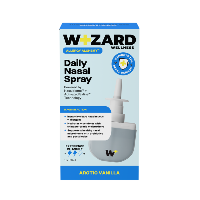 Wizard Wellness Daily Nasal Spray packaging on a white background