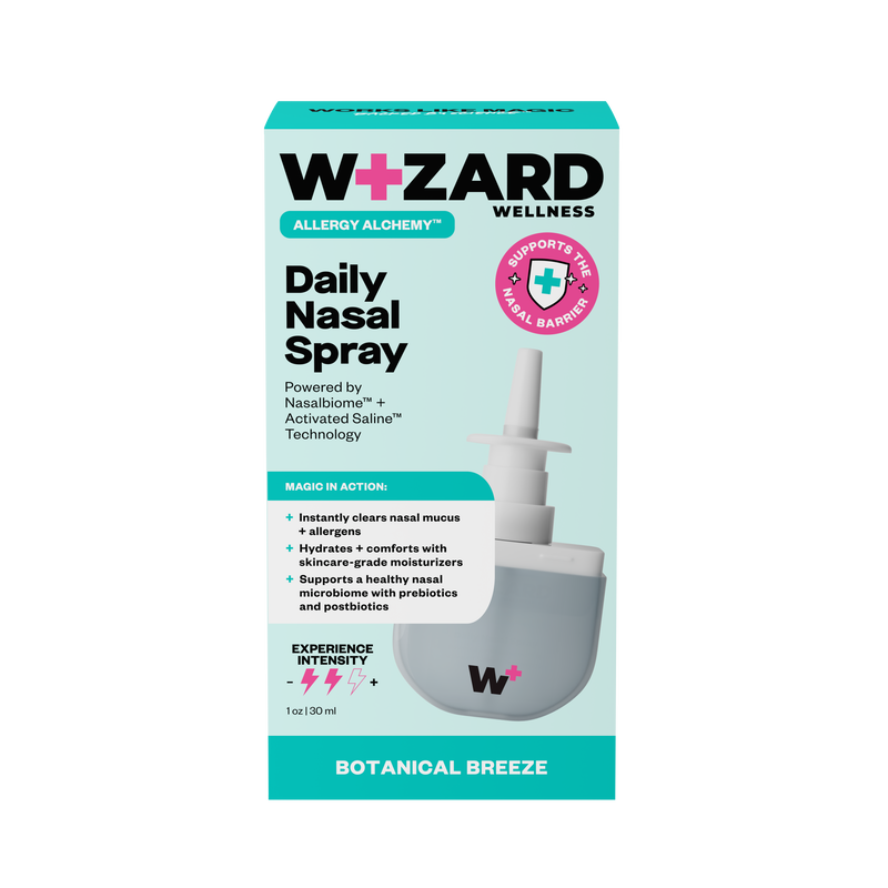 Wizard Wellness Daily Nasal Spray packaging on a white background