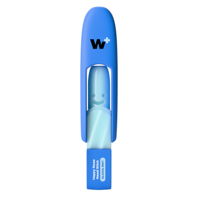 Blue nasal inhaler stick with a visible Wizard logo on a white background