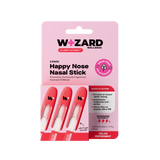 Packaging of Wizard Wellness Happy Nose Nasal Stick with pink background