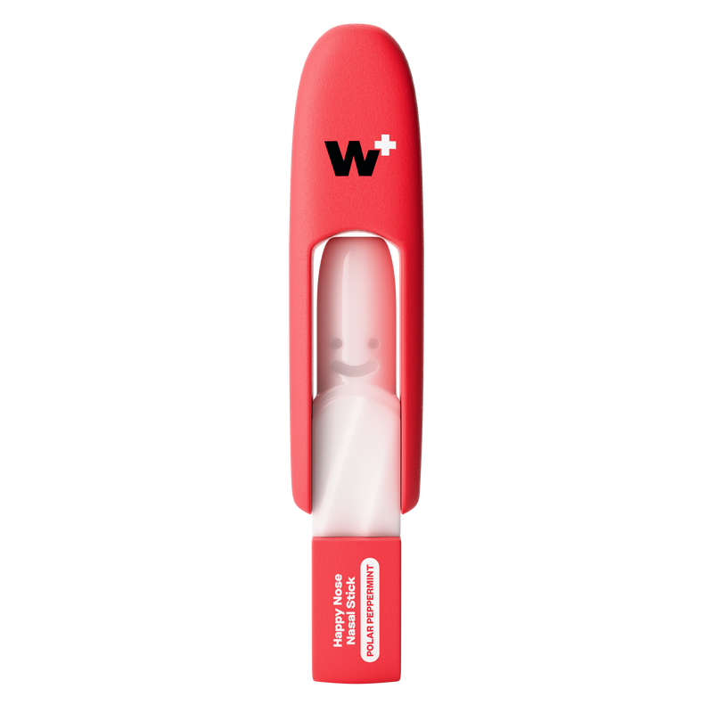Red nasal inahler stick with Wizard logo on a white background