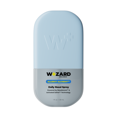 Wizard Wellness daily nasal spray bottle on a white background
